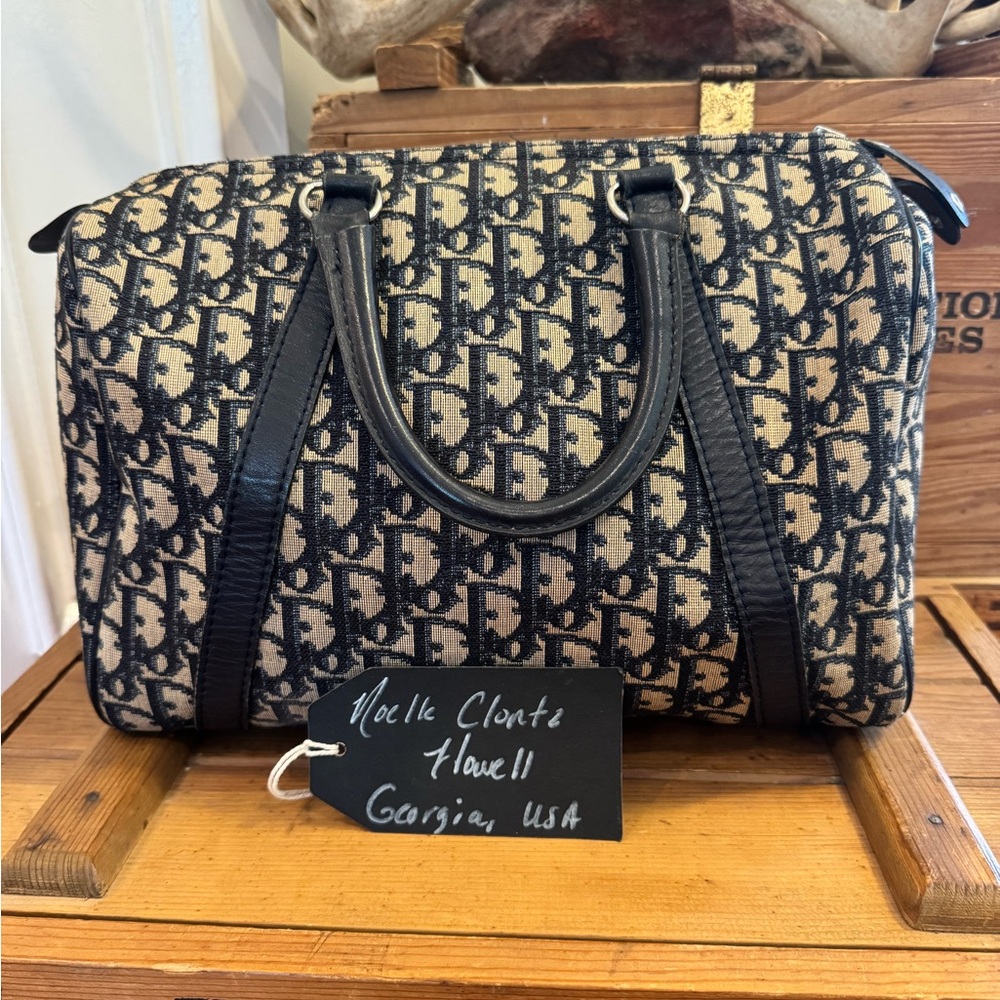 Dior - Christian Dior Navy Trotter Boston Bag, Vintage